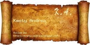 Kmety Andrea névjegykártya