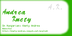 andrea kmety business card